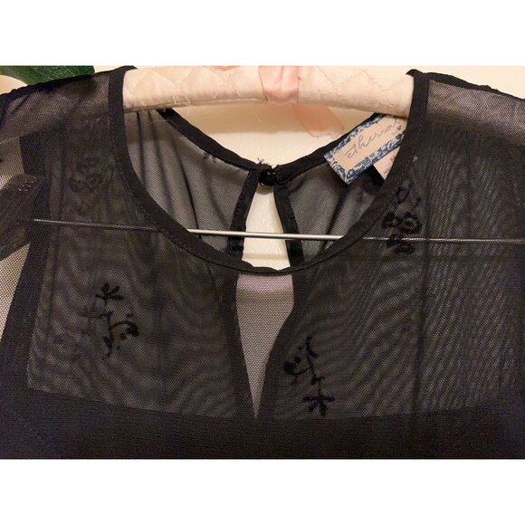 Ethereal/ Womens/Lace Boho Fairy/ Dress Sz Medium Black - Picture 8 of 16